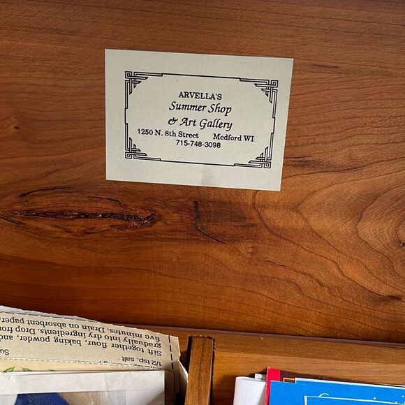 Vintage handmade pine double recipe box Arvella’s Summer Shop & Art Gallery - Picture 2 of 9